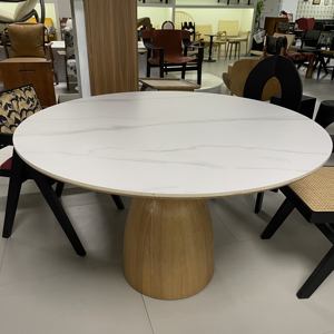 Noordse moderne eenvoudige tafel restaurant minimalistische 8-persoons ronde eettafelset voor huis appartement villa hotel restaurant - Product Image 4