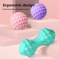 Pelota de Masaje TPE, Pelota de Fascia 3D con Nódulos, Pelota de Puntos de Presión para Liberación Miofascial y Alivio de Nudos Musculares