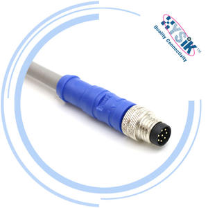 Diritta M8 8 Pin cavo maschio IP67 schermato in PVC PUR a singola estremità stampato Cordset per connessione aeronautica - Product Image 6