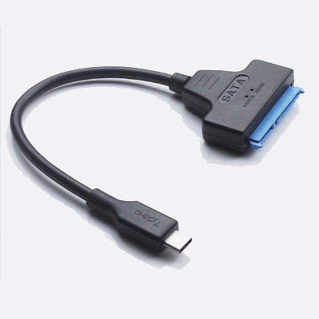 Factory Wholesale USB 3.1 Type C to SATA 7+15P 22pin Male HDD SSD Converter Adapter Data Cable