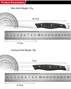 Ensemble de couteaux à éplucher avec manche en bois, 3 pièces, petits couteaux à fruits en acier inoxydable pour la cuisine domestique, pour éplucher et couper les fruits et légumes - Product Image 5