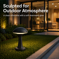 Lampe de jardin LED UFO moderne en aluminium 3000K, anti-corrosion, sculptée pour une ambiance extérieure, idéale pour les projets de villas et d'hôtels