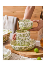 Service de Table en Céramique de Luxe 62 Pièces Style Français Muguet – Bols à Riz et Assiettes Plates pour la Maison, Idéal pour un Dîner de Bienvenue