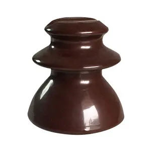 Aisladores de pines de cerámica de 11kV personalizados, aislador de esmalte marrón,