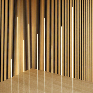 Panneau à lamelles LED pour décoration intérieure Panneau d'insonorisation mural en <span class=keywords><strong>bois</strong></span> Painel Acupanel Led Panneaux acoustiques pour studio - Product Image 1