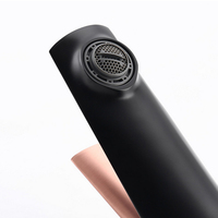 Robinet mitigeur de lavabo pour eau froide et chaude, en laiton et céramique, monotrou, noir et or rose