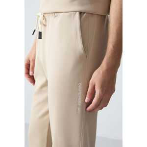 Conjunto Deportivo de Algodón Beige para Hombre, Corte Holgado, Informal, Transpirable, Textura Suave, Ropa Básica - Product Image 2