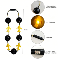 Collar de Cuentas de Iridiscente con 4 LED Intermitentes para Mujer, para Celebrar el Día de Acción de Gracias, Artículos para Fiestas, ISHINE
