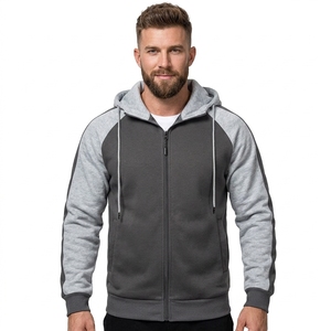 <span class=keywords><strong>Sweat</strong></span>-shirt à capuche unisexe avec fermeture éclair, en polaire, color block, patchwork, coupe ample, chaud, pour le printemps, l'automne et l'hiver - Product Image 1
