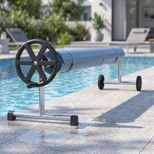 Enrouleur de couverture de <span class=keywords><strong>piscine</strong></span> solaire Poolstar en acier inoxydable, cadre et rouleau en plastique ABS pour piscines enterrées jusqu'à 7,2 m de large, taille 4 m - Product Image 2