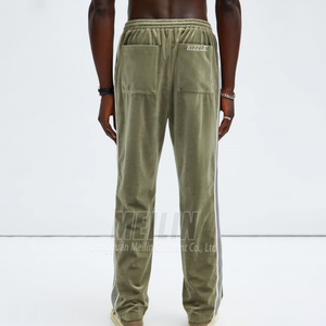 Custom Zipper <b>Velvet</b> Tracksuits Two Pieces High Quality Striped <b>Velvet</b> <b>Jacket</b> and Pants Baggy Sweatpants Clothing Manufacturer - Product Image 5
