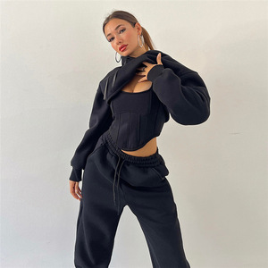 Conjunto de 3 Piezas para Mujer, Estilo Europeo Americano, Otoño 2026, Sudadera con Capucha, Camiseta y Pantalones - Product Image 2