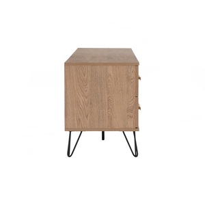 Mueble de TV moderno SAMOS de metal color roble de 1.8 m, fabricado en Malasia, consola multimedia grande con almacenamiento para entretenimiento en la sala de estar - Product Image 3