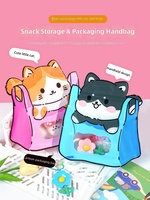 Sacs cadeaux scolaires refermables avec motif chat de dessin animé mignon, sacs fourre-tout uniques pour fêtes d'anniversaire et événements festifs