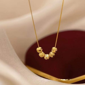 Cadena de eslabones de cobre de alta gama, minimalista, de lujo ligero, con cuentas de transformación de puerta de cinco bendiciones, para mujer, de nicho, ideal para Instagram - Product Image 2