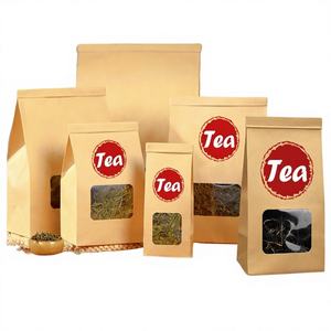 Bolsas de Papel Kraft Ecológicas para Envasado de Té con Cierre Metálico, Ventana Transparente y Lámina de Aluminio, Autosellables y Reutilizables - Product Image 1