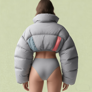 Tùy chỉnh softshell ngắn mùa Đông Chần phồng Thời trang phụ nữ sang trọng 800fp Áo khoác chất lượng cao ngoài trời phụ nữ xuống áo khoác của phụ nữ - Product Image 2