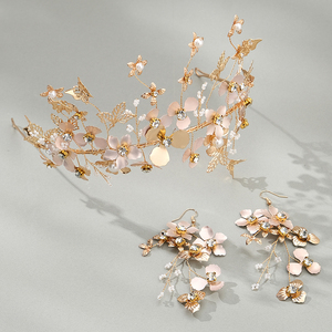 Accessoires <span class=keywords><strong>de</strong></span> cheveux <span class=keywords><strong>de</strong></span> mariée Pageant faits à la main couronnes <span class=keywords><strong>de</strong></span> cristal pour les reines strass diadèmes casque boucles d'oreilles - Product Image 1