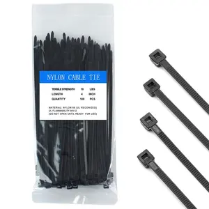 Fabrik preis Selbstsicher nde Nylon-Kabelbinder Kunststoff in schwarz-weißer Farbe 4,8*300mm