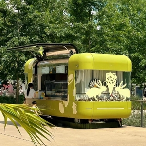 Remolque Móvil de Comida y Café, Camión de Comida Profesional con Barra de Espresso y Ventana de Servicio Grande para Ubicaciones en la Playa - Product Image 3