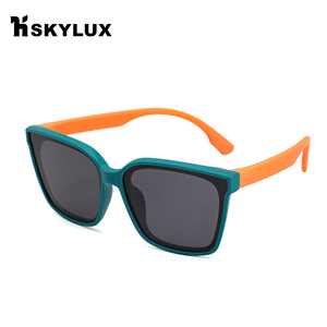 Lunettes de soleil pour enfants 23052, rectangulaires, polarisées, UV400, à monture complète, mode unisexe, protection solaire - Product Image 4