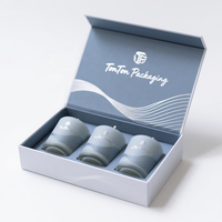 Boîte personnalisée avec couvercle et base, et boîte cadeau bleue pour aromathérapie, en papier sans danger pour les parfums