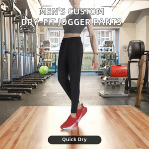 Pantalon de jogging ample pour homme, 100 % coton écologique, respirant, léger, taille mi-haute, avec poches, blocs de couleur, fermeture éclair, collection Printemps - Product Image 2