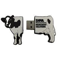 Clé USB en forme de vache de dessin animé, logo personnalisé, clé USB promotionnelle 8 Go 128 Go, cadeau promotionnel