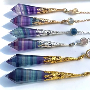 Bán Hot Healing đá quý tinh thể tự nhiên cầu vồng fluorite con lắc cho sức khỏe - Product Image 3