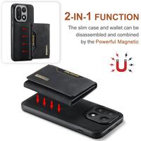 Vente en gros et dropshipping pour OnePlus 15 DG.MING M2 Series, étui de téléphone portable magnétique multi-cartes à 3 volets