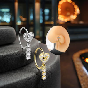 Nieuwe trendy kristallen hangende hart septum <span class=keywords><strong>piercing</strong></span> sexy neuspiercing <span class=keywords><strong>tragus</strong></span> <span class=keywords><strong>piercing</strong></span> top oorring Indiase neusjuweel voor vrouwen en mannen - Product Image 6