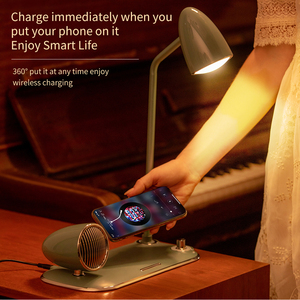 Tendance innovante 3-en-1 minimaliste rétro haut-parleur Portable lampe <span class=keywords><strong>de</strong></span> Table chaude avec aimant 15W chargeur Mobile pour Subwoofer <span class=keywords><strong>musique</strong></span> - Product Image 4