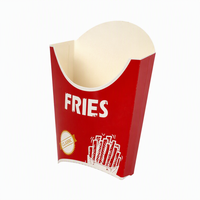 Boîte à frites jetable personnalisée de qualité alimentaire avec base renforcée pour la livraison de snacks en restaurant, en carton