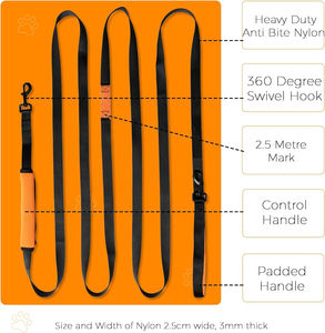 Nylon de alta resistencia, múltiples longitudes, 5m, entrenamiento de perros, correa de línea larga para cachorros con mango de Control para entrenamiento de recuperación/obediencia - Product Image 2