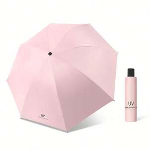 Parapluie promotionnel pliant en 3 sections anti-UV automatique, coupe-vent, pour la pluie et le soleil, personnalisable avec logo imprimé - Product Image 6