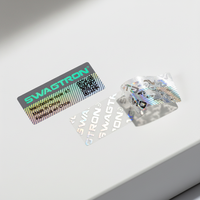 Autocollants de sécurité holographiques 3D transparents à gratter personnalisés, avec code QR, pour l'identification des produits