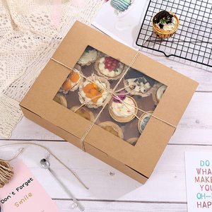 Hộp Bánh Cupcake Màu Nâu Giữ <span class=keywords><strong>12</strong></span> Cupcakes, Hộp Bánh 15 Gói Có Cửa Sổ Trong 13.8X9.5X4 Inch - Product Image 5
