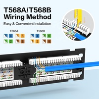 Montaje en pared Soporte de 10 pulgadas Panel de conexión Montaje en rack Ethernet 12 puertos CAT6A Punch Down UTP para cableado Cat6A Cat6