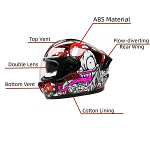<span class=keywords><strong>Casque</strong></span> de moto personnalisé à faible entretien en ABS, avec logo, intégral, pour la conduite à moto – Fabricant de casques - Product Image 2