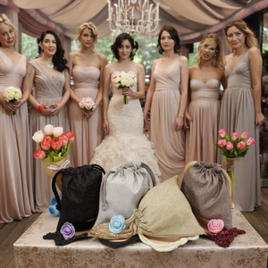 Fête rafale faveur porte cadeau femme <span class=keywords><strong>ballerine</strong></span> chaussures dans sac tissu assorti pour mariage mariée ou demoiselle d'honneur - Product Image 5