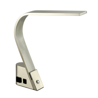 Lampe de table LED moderne pour hôtel, en métal, rotative, lampe de chevet LED pour lecture, lampe de bureau avec prise de courant et port USB
