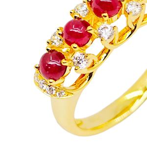 Anillo de plata 925 con circonita rubí y baño de oro de 18K de UM Jewelry, adecuado para hombres y mujeres, uso diario, regalo de aniversario de bodas, fiesta. - Product Image 5