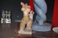 Taille personnalisée hôtel décor moderne corps humain moderne dame Figurine sculpture blanc pur marbre Art danse grosse femme Sexy Sculpture