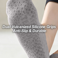 Chaussettes de yoga, pilates et ballet professionnelles à double vulcanisation en silicone haute adhérence pour studio de danse et barre - Prix de gros