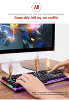 Produk laris lampu keyboard Mekanikal FV-Q302 tablet kabel keyboard untuk pc