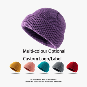 Chất Lượng Cao Acrylic Mùa Đông Dệt Kim Mũ Tùy Chỉnh Thêu Logo Slouchy Còng Beanie Skull <span class=keywords><strong>Cap</strong></span> Cho Nam Giới Phụ Nữ - Product Image 3