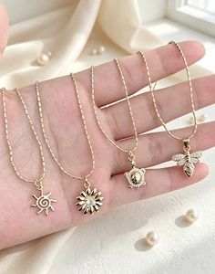 <b>Chain</b> Geometric Animal Floral Sun Charm Jewelry Gold Plated Brass Fashion Jewelry Design Pendant Necklace - Product Image 5