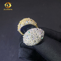 Nouveautés, Vente Chaude : Bague pour Homme en Argent Sterling 925 avec Moissanite VVS1, Sertissage Inversé, Style Hip Hop Iced Out, pour Dropshipping