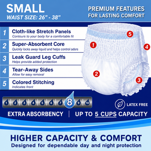 Pannolini per Adulti Usa e Getta di Alta Qualità, Mutande Assorbenti per Anziani, Economici e Spessi, Unisex, per Incontinenza - Product Image 5
