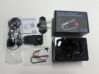 Headset Helm Motor Interkom Ganda 500M - Peredam Kebisingan ENC, Tahan Air IPX5, BT 5.3, Pengisian Daya Tipe-C untuk Berkendara di Luar Ruangan